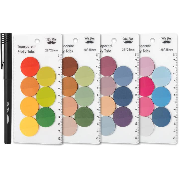 Bulk Round Transparent Sticky Notes Set, 28 Pads, 1120 Sheets for wholesale by Mr. Pen