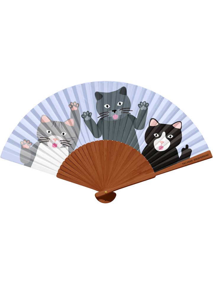 "Kitty Gang" fan for wholesale by Thomas Gravereau