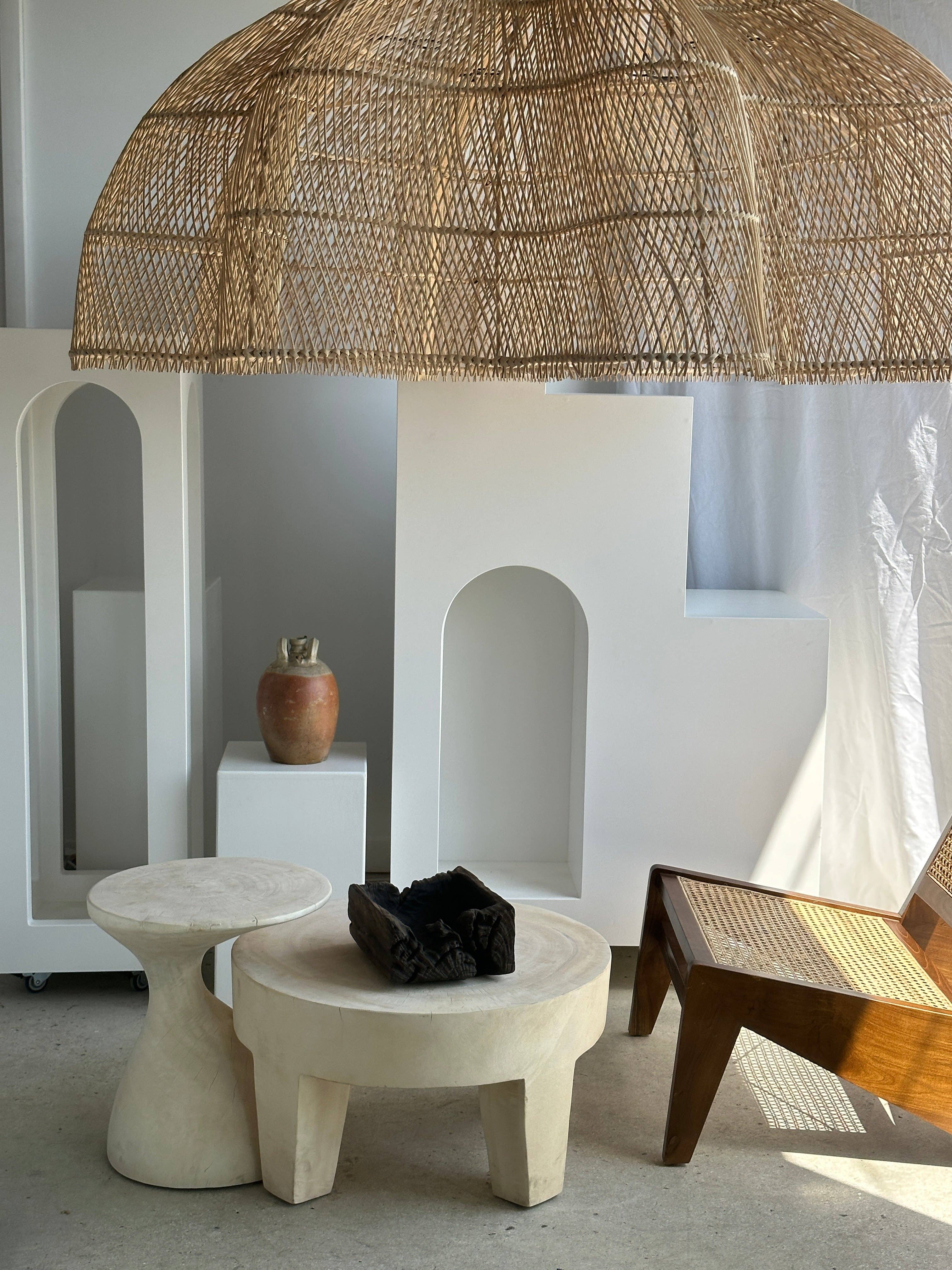 Office Objets - Wholesale Chandelier/Hanging Light - Immense rattan suspension in the shape of a flower, tulip, corolla H:1m; D:1m50101