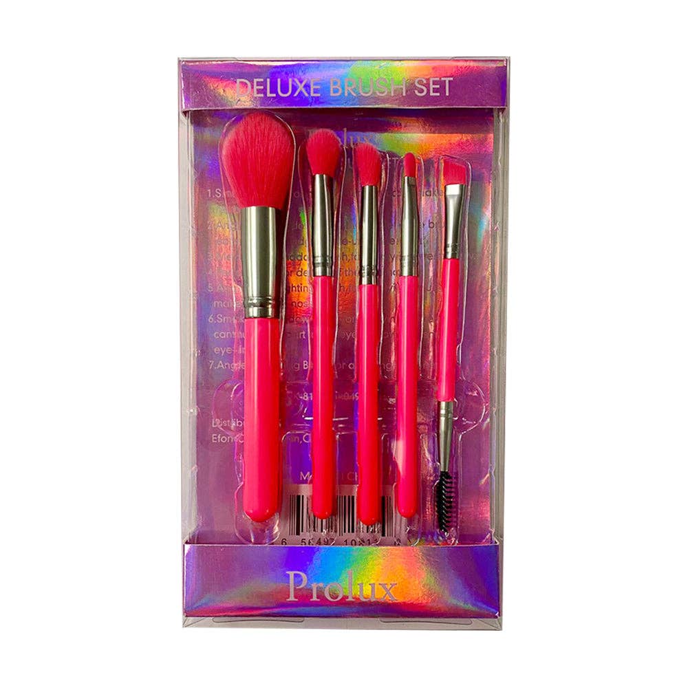 VIAI Beauty - Wholesale Makeup Brush Set - Deluxe 5 Piece Neon Brush Set7