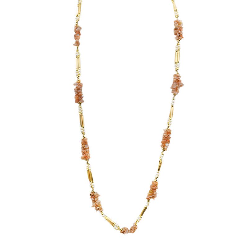 AMORINO SRL - Wholesale Beaded/Pearl Necklace - LONG NECKLACE WITH CRYSTALS AND STONES - HZM24144A8630