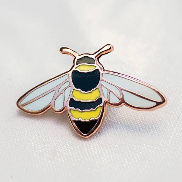 Honeybee Enamel Pin For Charity for wholesale by Wildship Studio
