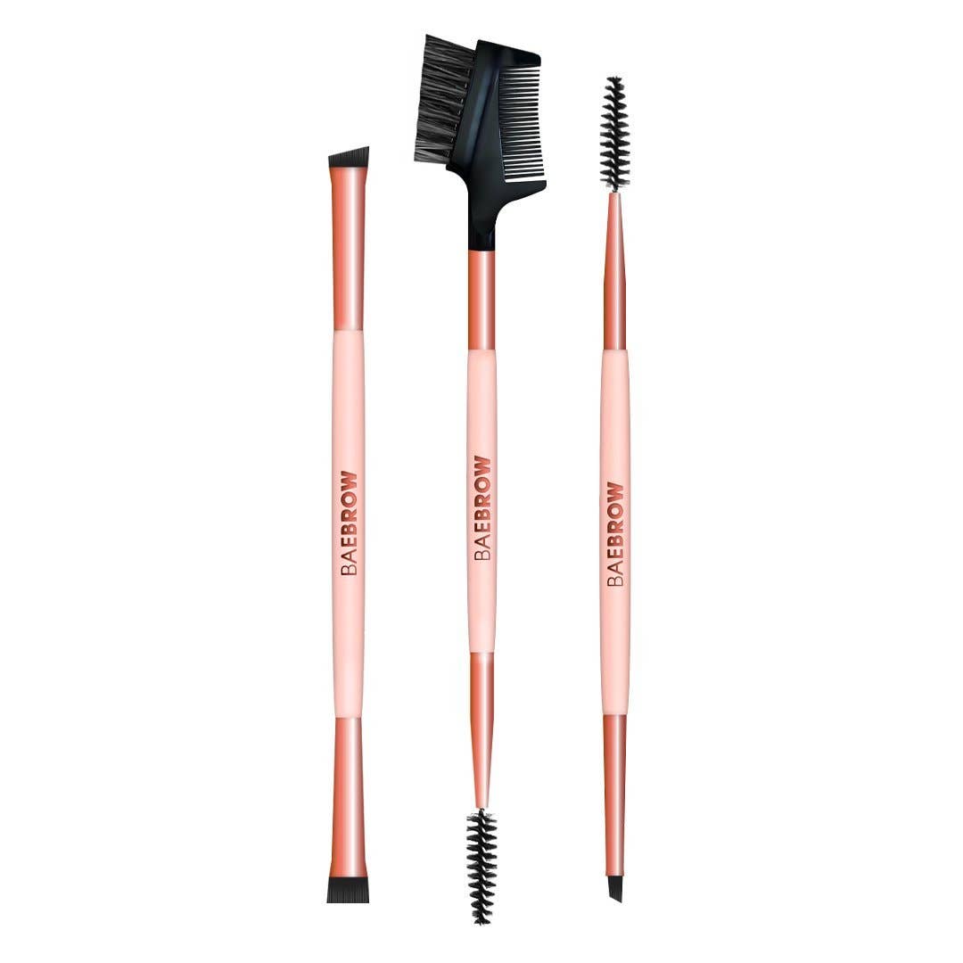 Nude Rose Gold BRUSH TRIO - ESSENTIAL BROW AND LASH STYLING KIT for wholesale on Faire1