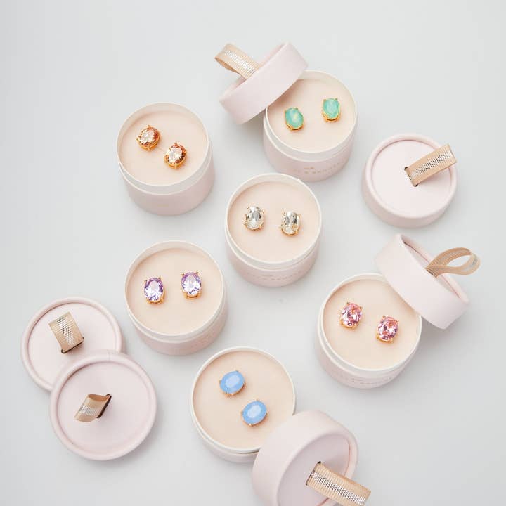 Violet & Brooks - Vente Clous d'oreille - Boucles d'oreilles à tige en cristal étincelant Mia12