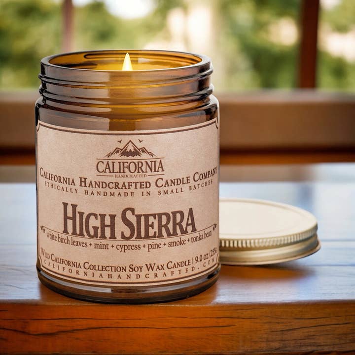 High Sierra Coconut Apricot Jar Candle for wholesale by California Handcrafted