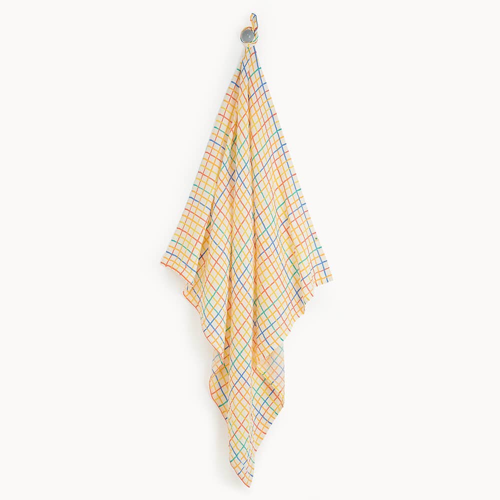 Rainbow Check Large Muslin Swaddle Blanket -Ditto for wholesale on Faire6