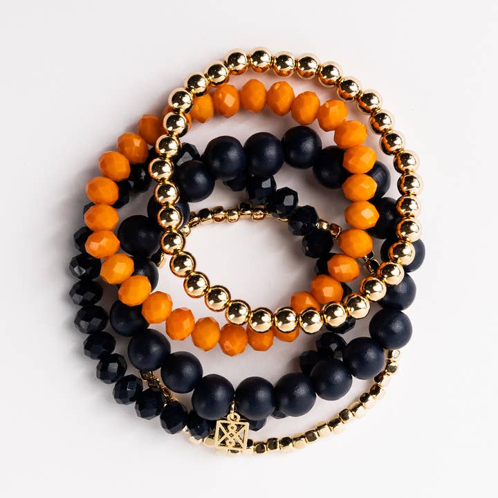 Michelle McDowell - Wholesale Beaded Bracelet - Bracelet Mandy Navy & Orange0