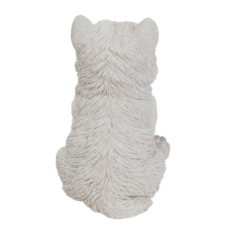 Hi-Line Gift Ltd. - Wholesale Outdoor Ornament/Decor - Pet Pals: White Terrier Puppy Statue3