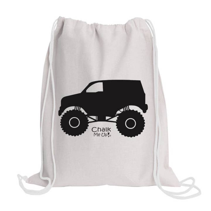 Le sac à cordon Monster Truck comprend un kit de teinture pour cravate et un lot de 4 marqueurs à craie pour la vente par Chalk Me Up