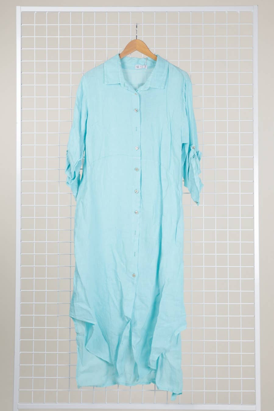 la maison des fibres naturelles - Wholesale Button Down Shirt - Women's - Long shirt dress 68036 100% LINEN3