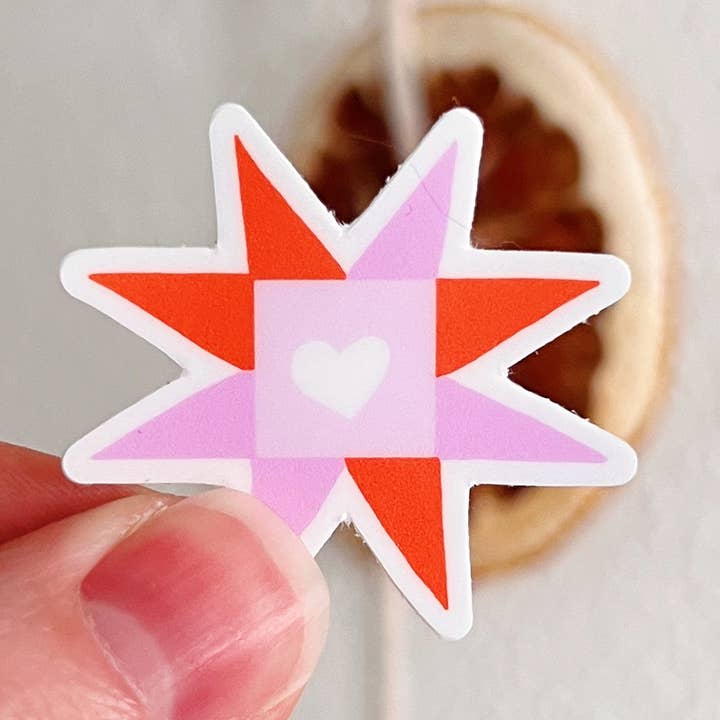 Autocolante Estrela Colcha (Vermelho/Rosa) por atacado de Nordic Nicole