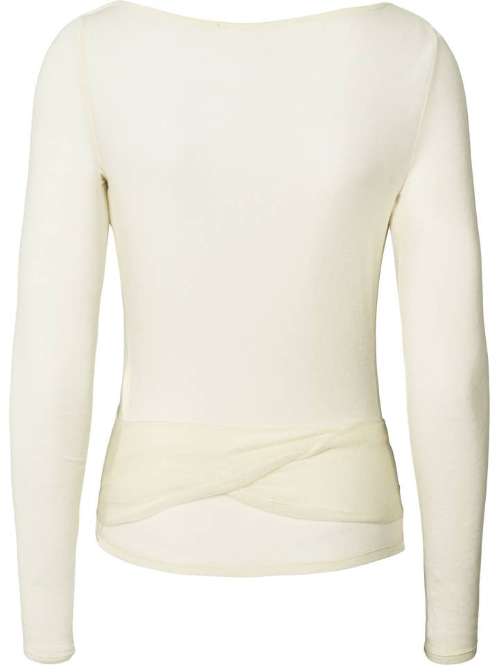 gai-lisva - Vendita all'ingrosso Top in maglia - Donna - Top a portafoglio in lana Anne - Bianco sporco5