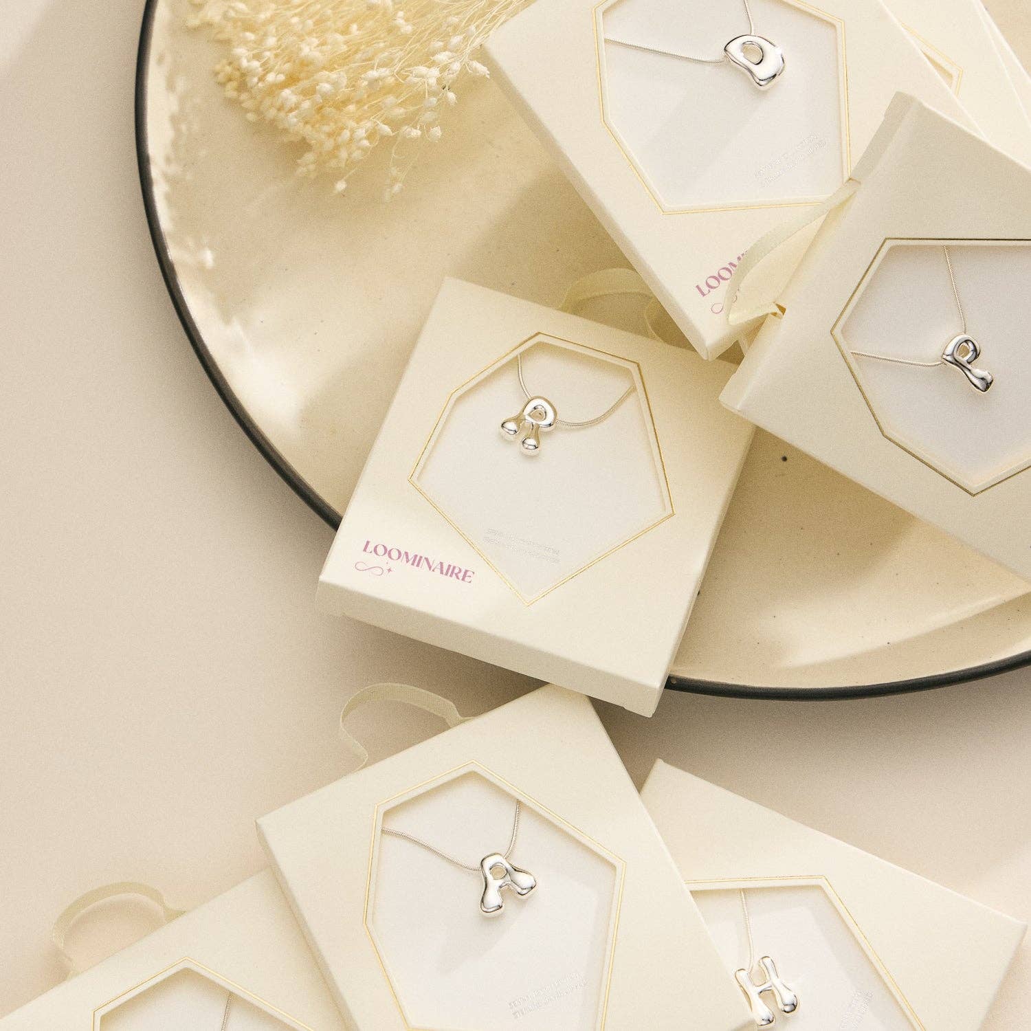 Frem - Wholesale Pendant/Charm Necklace - 16 Assorted 18K Gold Dipped Bubble Initial Necklace23