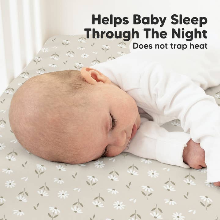 Daisies 2-pack Organic Cotton Fitted Crib Sheet for wholesale on Faire4