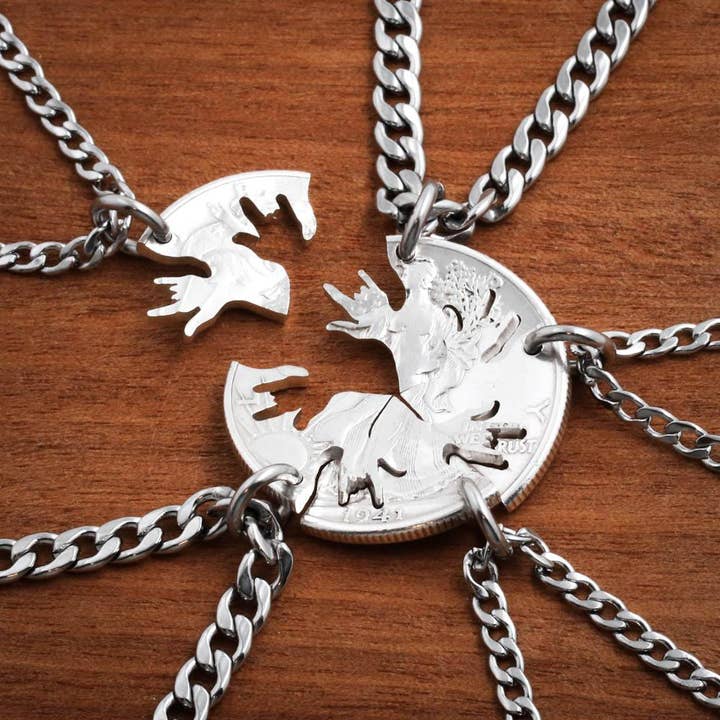 5 meilleurs amis, je t'aime colliers ASL pour la vente par NameCoins