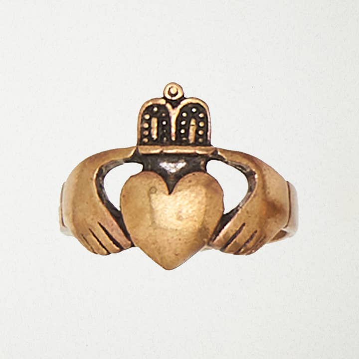 Bronze Men's Ring - Claddagh Heart for wholesale by Nirvana LLC