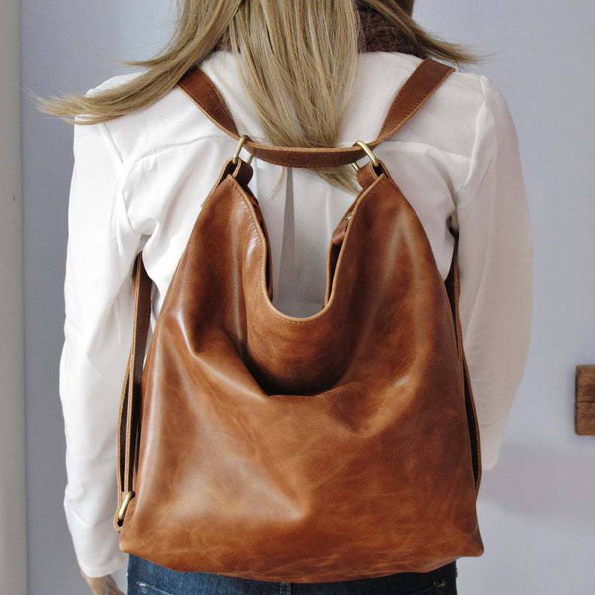BROWN RETRO PU HANDBAG LEATHER BACKPACK FOR WOMEN_CWAB0563 for wholesale on Faire1