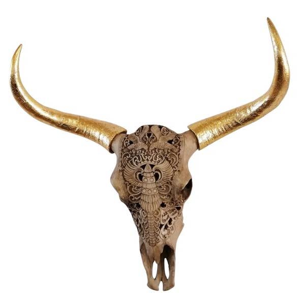 Michael & Philipp Noll e. K. - Wholesale Wall Accent - Bull head wall decoration gold XXL 71 x 21 x 72 cm2
