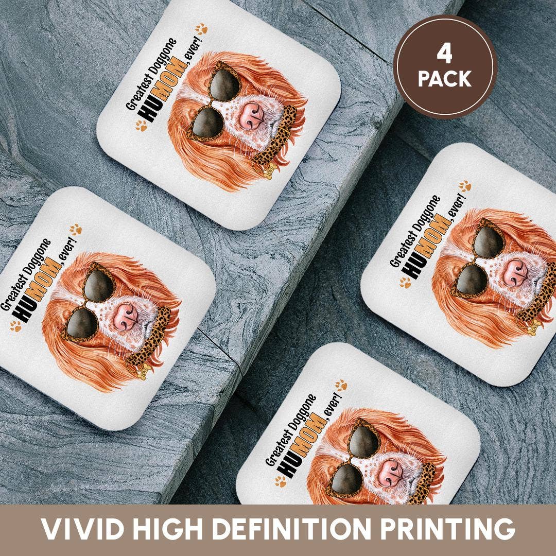 3dRose - Vente Sous-verre - 3dRose, Chien Springer Anglais pour Maman le Jour de la Fête des Mères avec des Lunettes de Soleil à Imprimé Animal, Dessous de Verre12