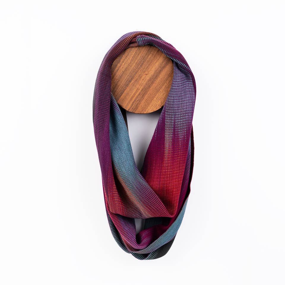 Altiplano - Vente Écharpe – femme - Écharpe infinie tissée main en bambou soyeux4