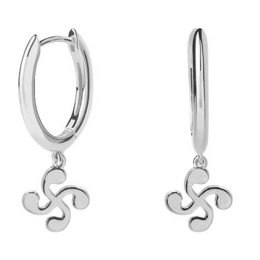 B.O. Créole Lauburu Croix Basque Argent Rhodié 925 pour la vente par TALISMAN JEWELLERY (D&Fidanverdi, S.L.)