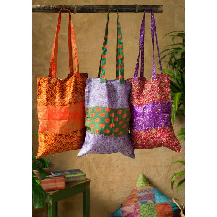 Namaste - Wholesale Tote Bag - Women's - Recycled Sari Fabric Tote Bag