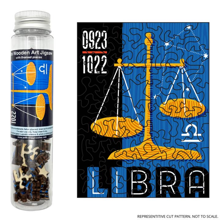 Anthology Puzzles – wholesale Puzzle – Adult – Zodiac Libra - Mini Wooden Jigsaw