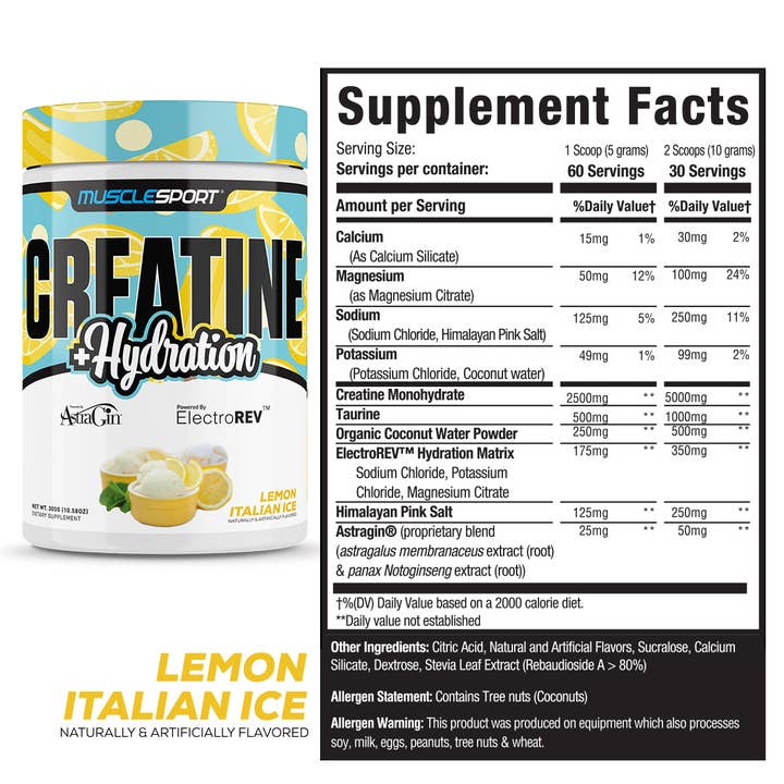 MuscleSport - Wholesale Oral Supplement/Vitamin - Creatine + Hydrationâ„¢ 300 Grams