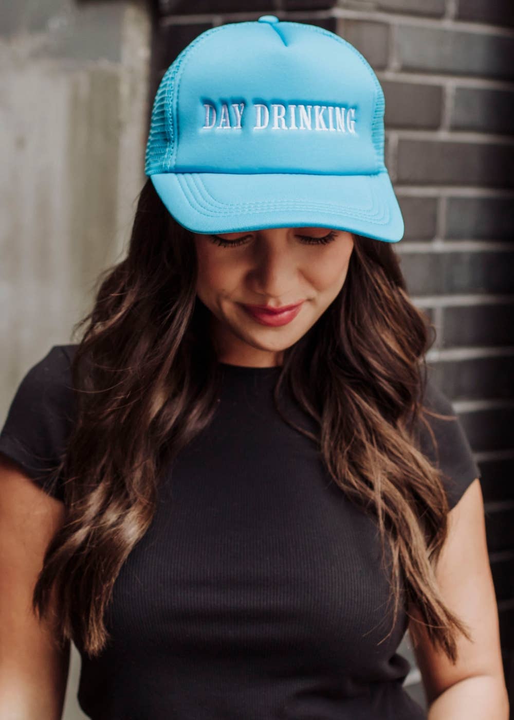 Panache Apparel Co. – wholesale Trucker hat – Women’s – Blue Day Drinking Trucker Hat1