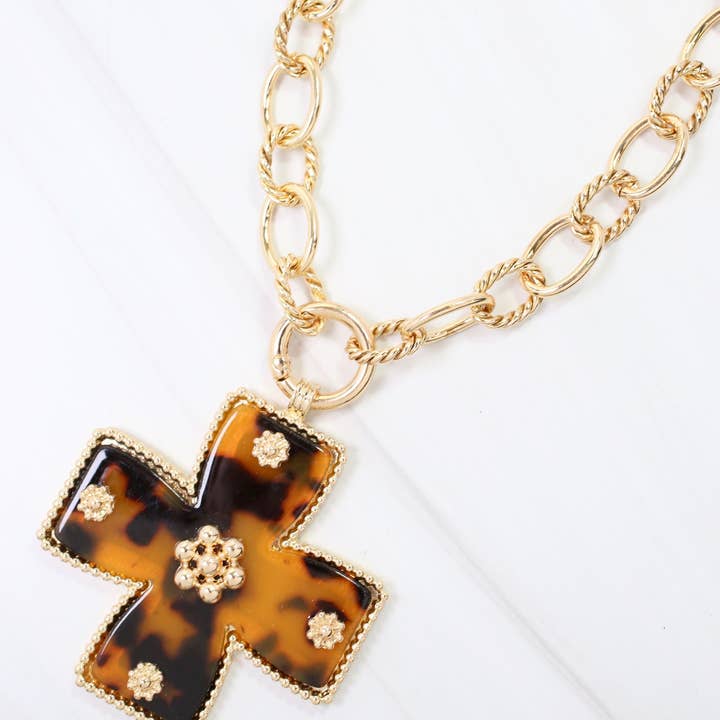 Carol Large Cross Charm Necklace Tortoise and other Purchase Wholesale tortoise large. Free Returns & Net 60 Terms on Faire trending on Faire.