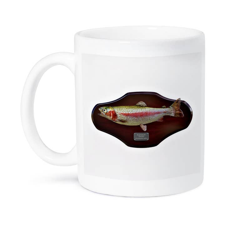 3dRose - Wholesale Coffee Mug - 3dRose, A fishing trophy of a Rainbow trout mounted on a Mahogany plaque, Mug8