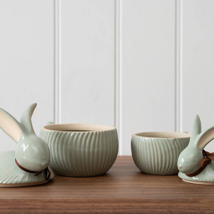 We Love Seasons Ltd - Wholesale Decorative Jar - Large Sage Green Bunny Jar2