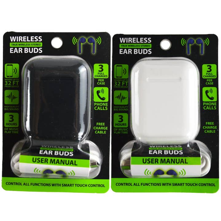 Gadget Gear Wireless Earbuds with Charge Case BULK - 3/Pack for wholesale by Novelty Brands
