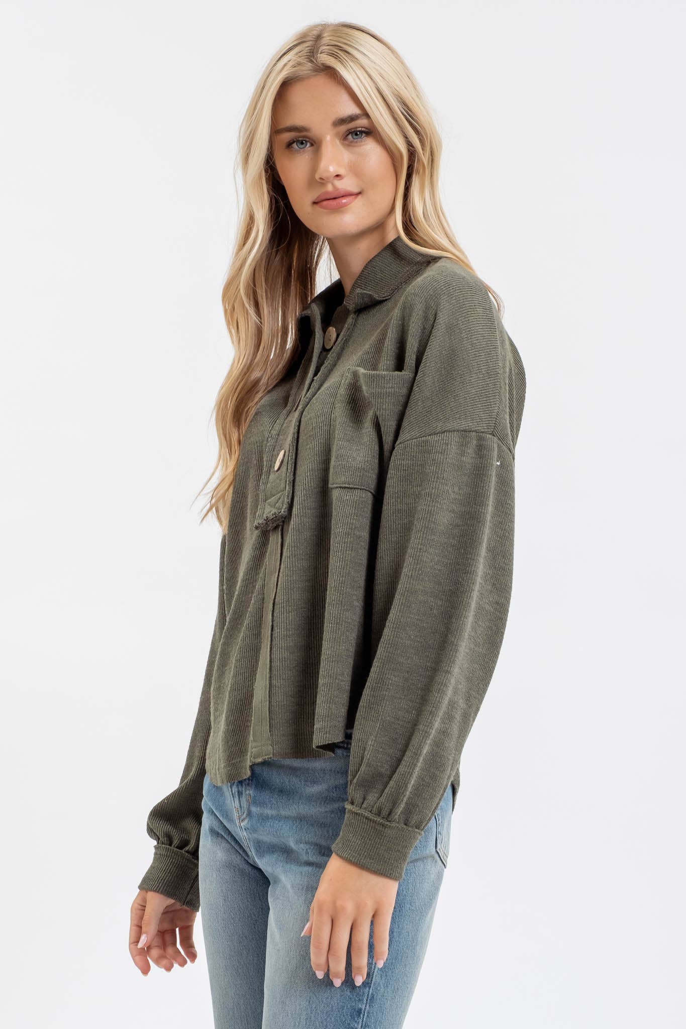 Blu Pepper - Venta al por mayor Jersey corto de punto - Mujer - TOP DE PUNTO CON CUELLO Y BORDES CRUDOS12