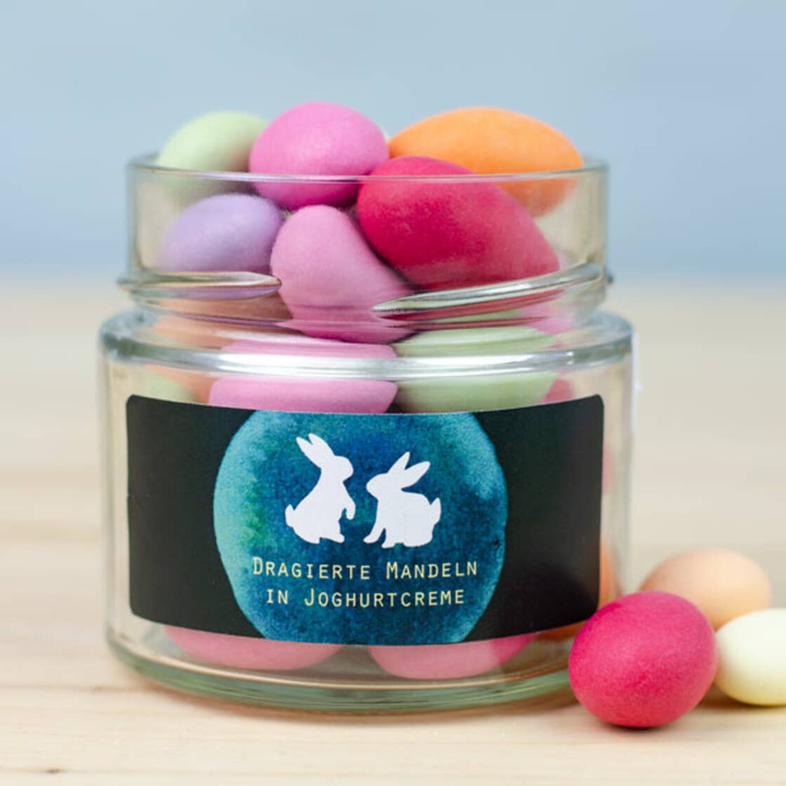 Der Zuckerbäcker - Wholesale Chocolate Covered Sweets - Easter Almond Eggs In Fine Glass Screw Jar M Spring Easter2