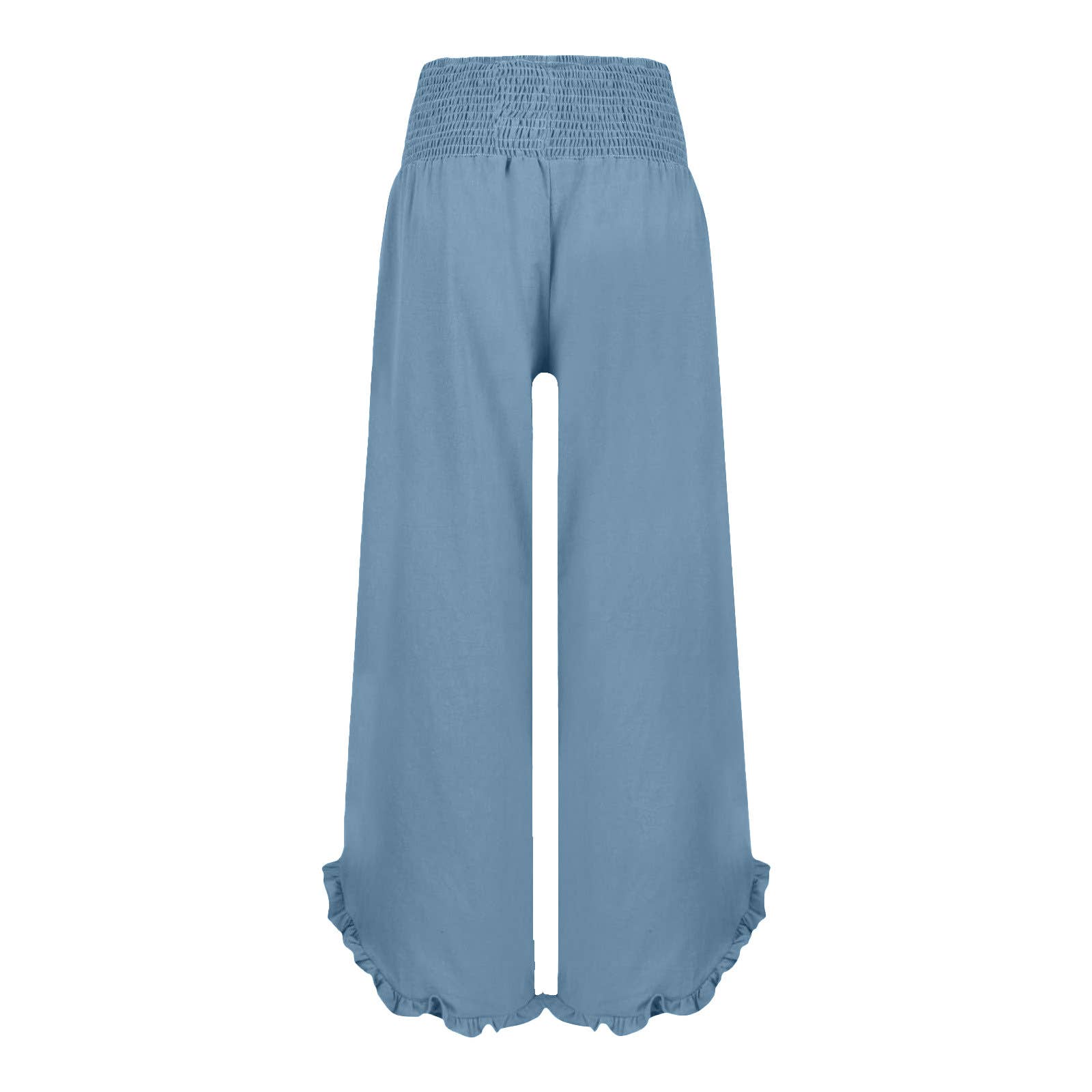 Rosa Clothing - Wholesale Pants - Women's - Smocked Elastic Waist Ruffled Wide Leg Pants13