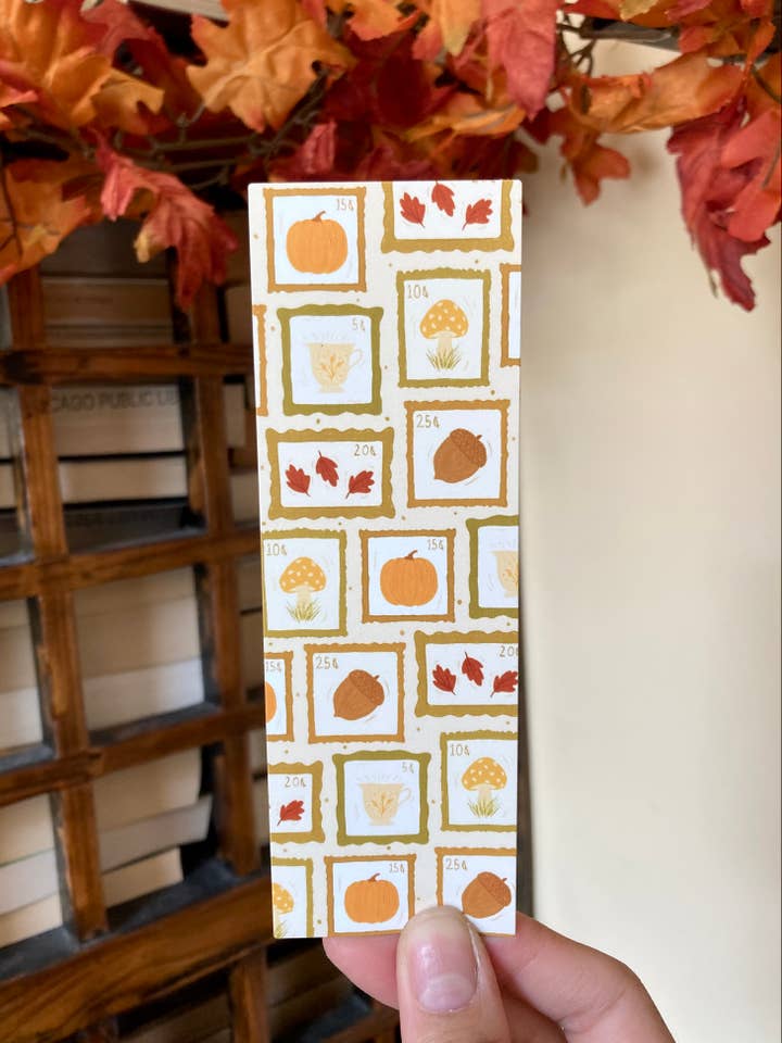 Fall Postage Stamp Bookmark for wholesale by Tales and Pages Shop