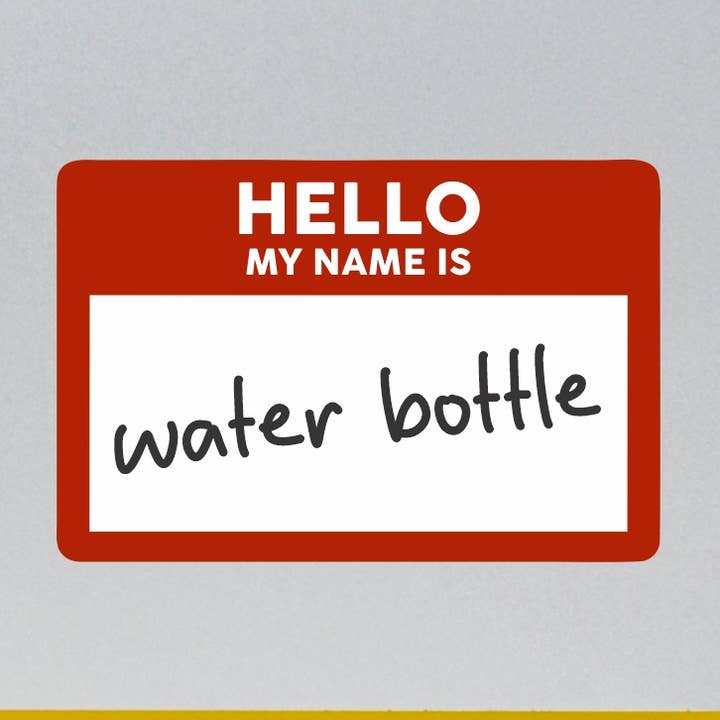 Hello Water Bottle Sticker for wholesale by Lunch Box Stickers
