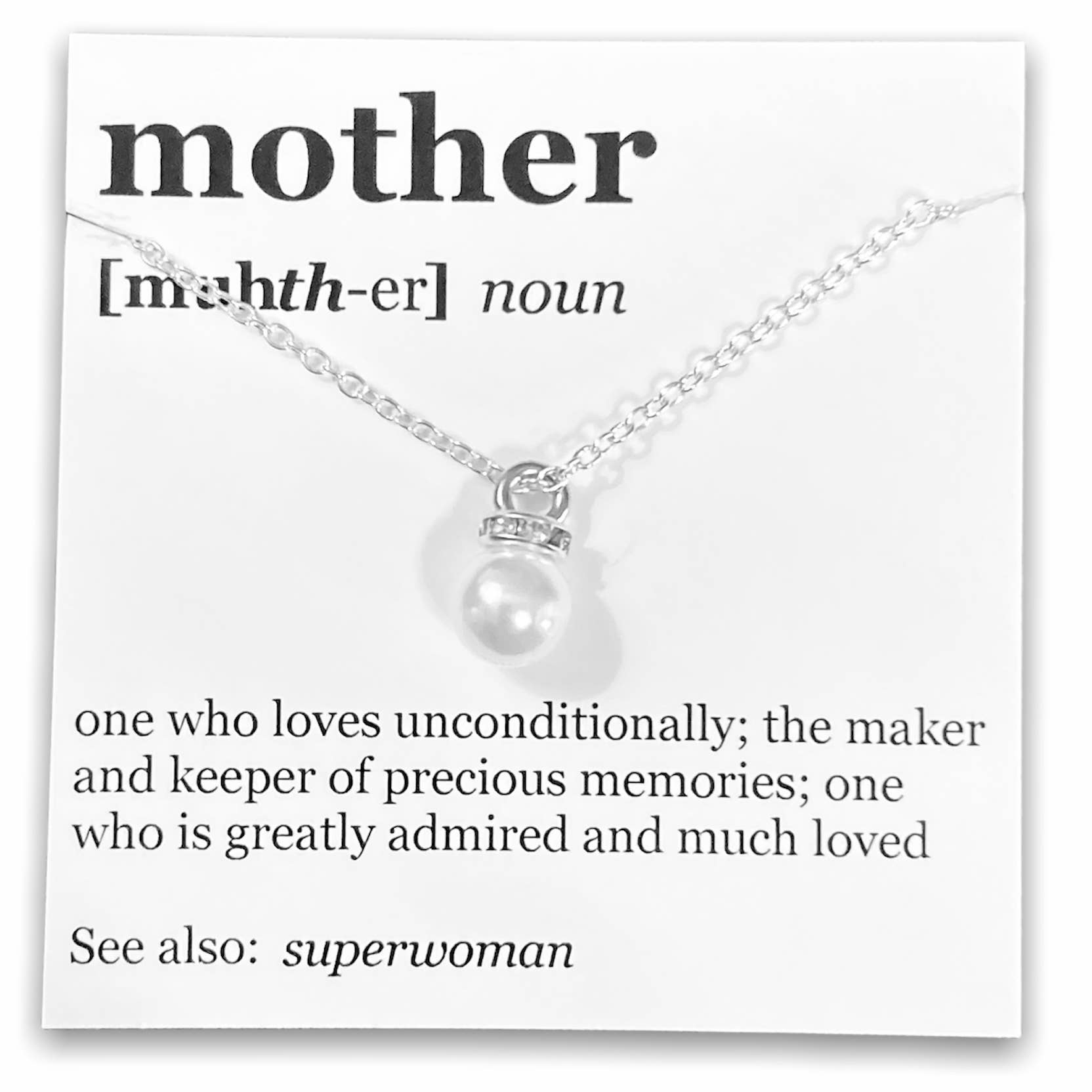 Broken Record Boutique - Wholesale Pendant/Charm Necklace - Mother's Day Pendant Necklace on "Mother" Dictionary Card9