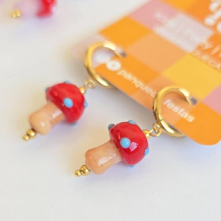 Pendientes | Champiñón | Rojo y azul para venta al por mayor de Panqueca