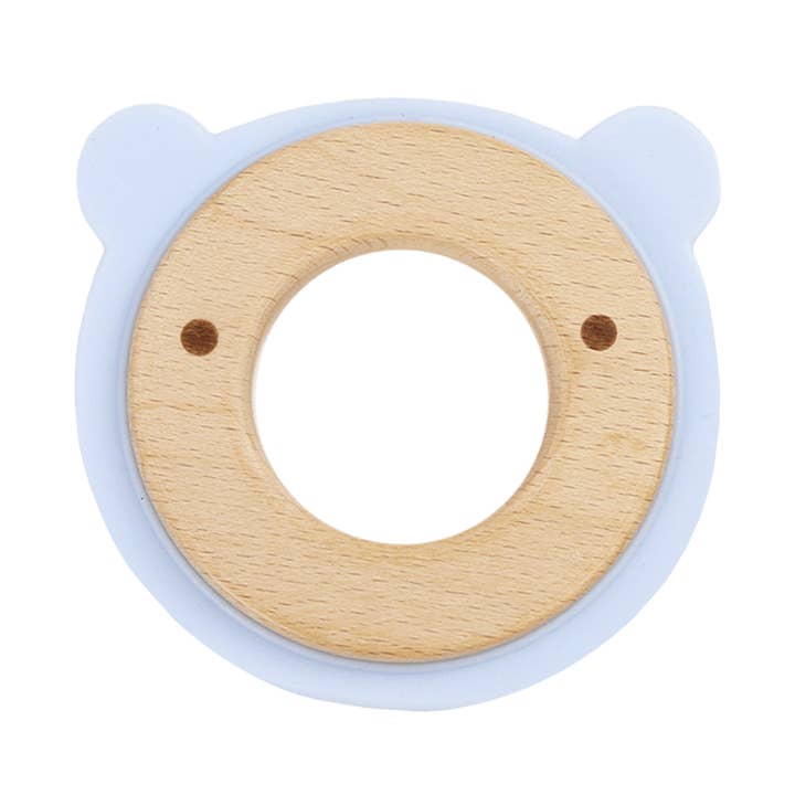 Mordedor Blue Bear de madera y silicona para venta al por mayor de GooseWaddle + Pello
