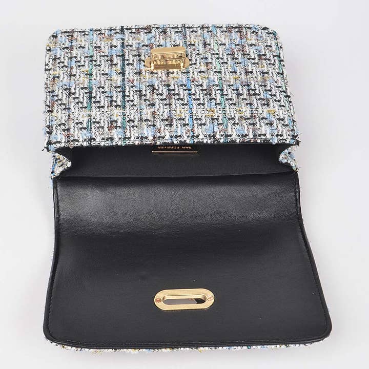 3AM BY H&D ACCESSORIES - Wholesale Crossbody Bag - Women's - Tweed Crossbody Flap Bag