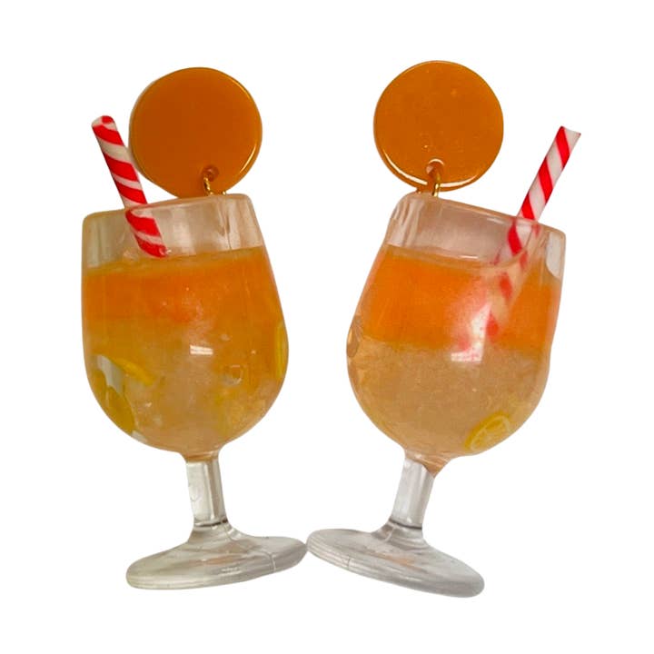 Boucles d'oreilles Cocktail Aperol Spritz pour la vente par Holst and Lee