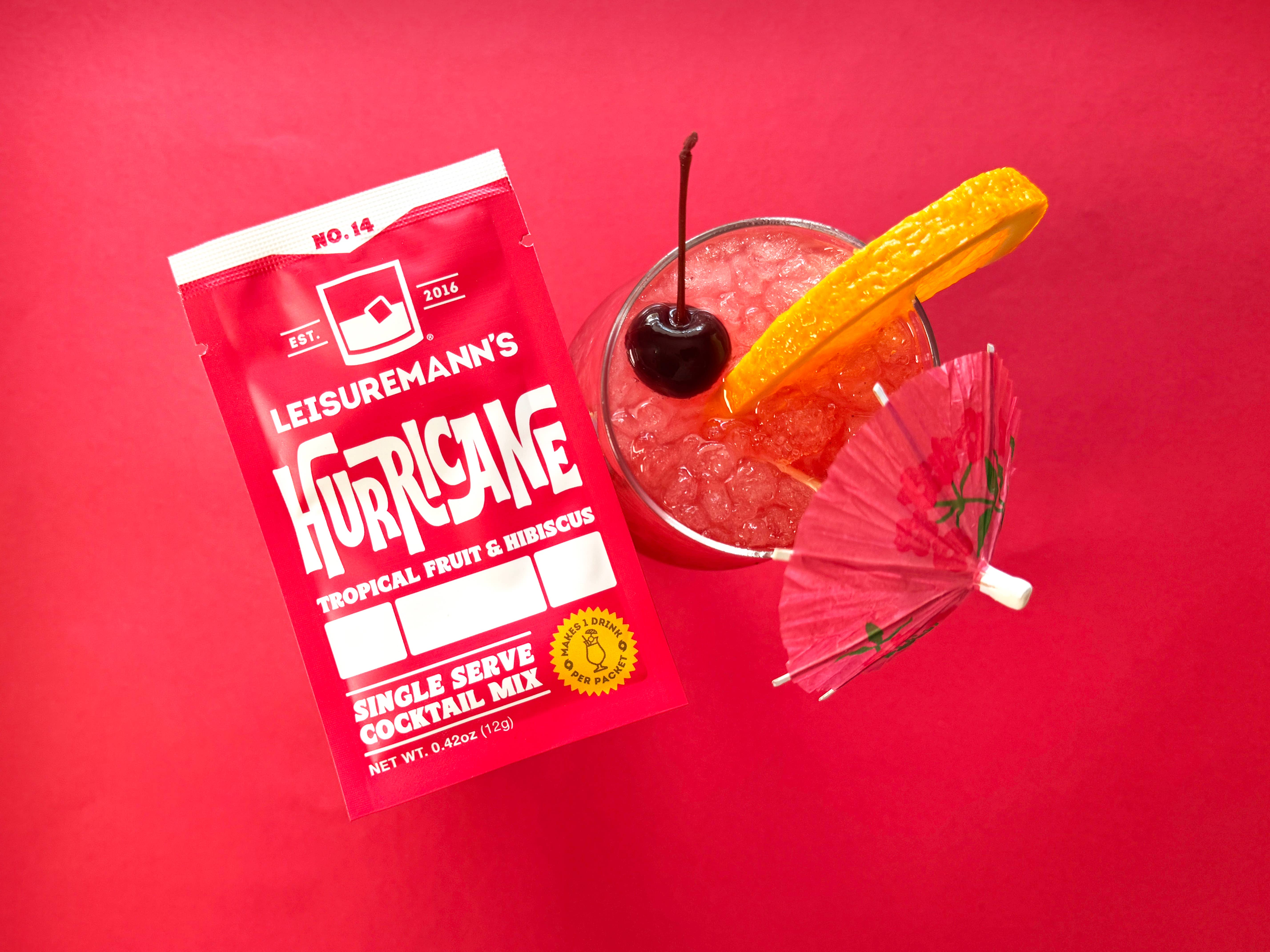 Leisuremann's Cocktail Mixes – wholesale Cocktail mix/syrup – Hurricane Single Serve Cocktail Mixer