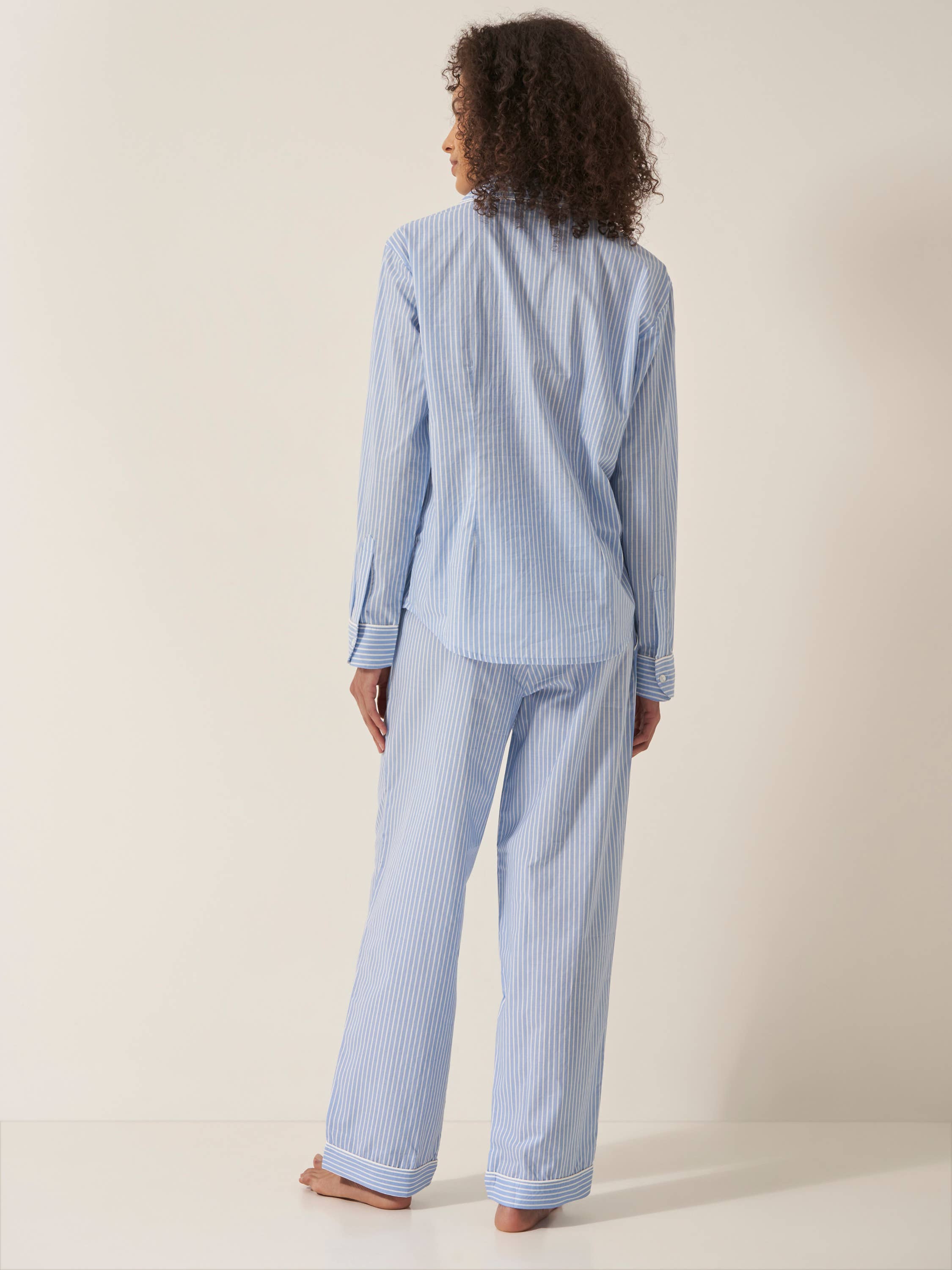 Commodities Trading (UK) Limited (Myza) - Wholesale Sleepwear Set - Women's - Blue Stripe Women's Organic Cotton Pyjama Trouser Set2