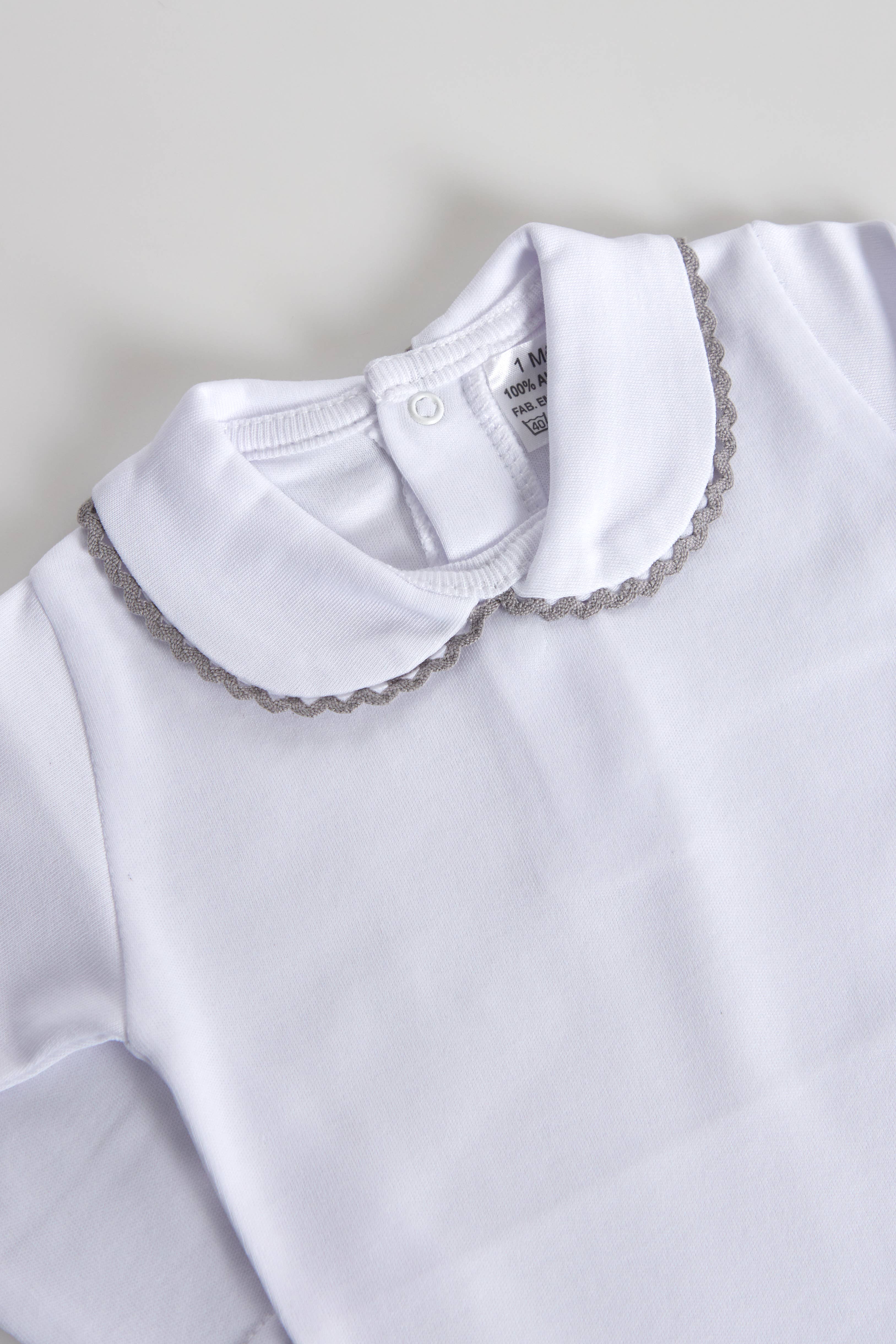 Amorim Gerações, LDA - Wholesale Bodysuit (Non-Footed) - Baby - Cotton Long Sleeve Open Collar Bodysuit SBA0