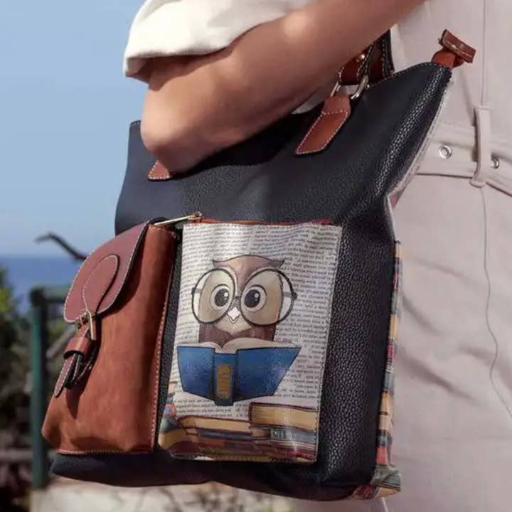 The Painted Shoe & Bag - Wholesale Shoulder Bag - Women's - The Wise Owl | Multi Pocket Shoulder Bag