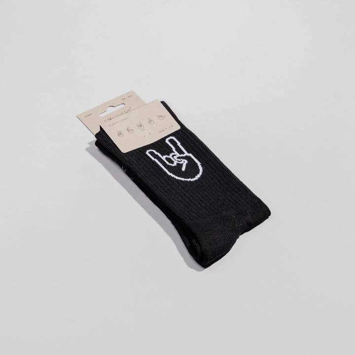 FYNGERS - Wholesale Socks - Unisex - Rock 'n' Roll sport socks black organic cotton