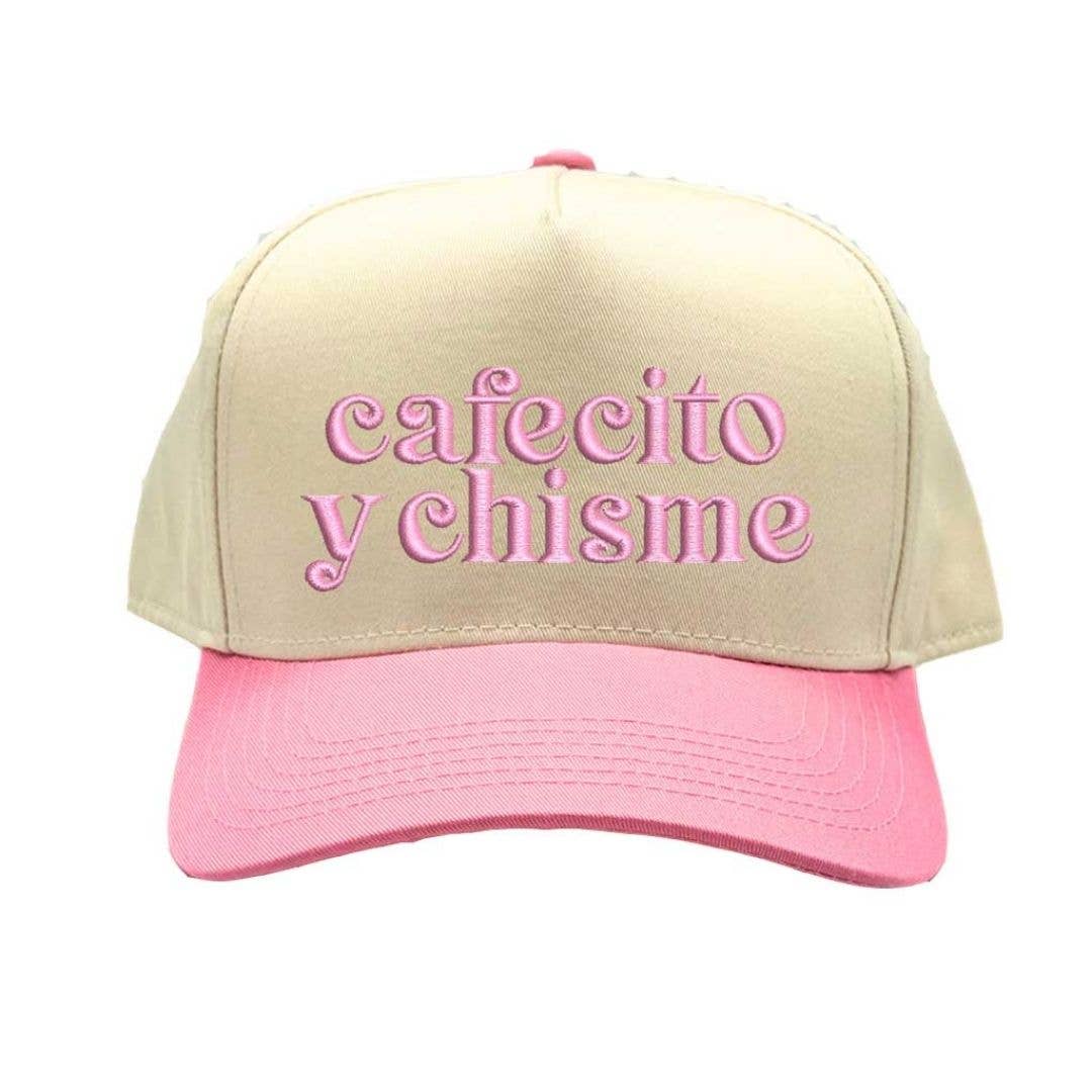 DSY Lifestyle - Wholesale Baseball Cap - Women's - Cafecito y Chisme Two-Tone Embroidered Baseball Hat5