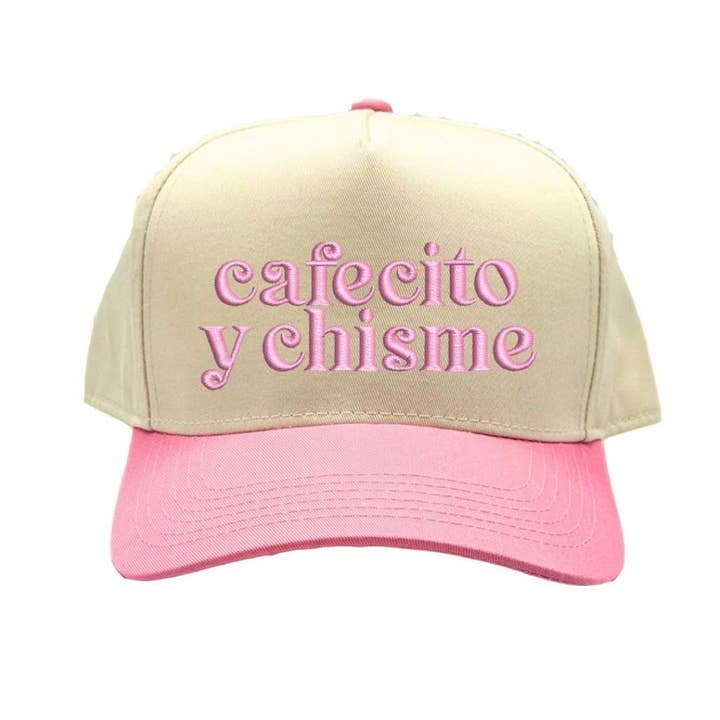DSY Lifestyle - Wholesale Baseball Cap - Women's - Cafecito y Chisme Two-Tone Embroidered Baseball Hat5